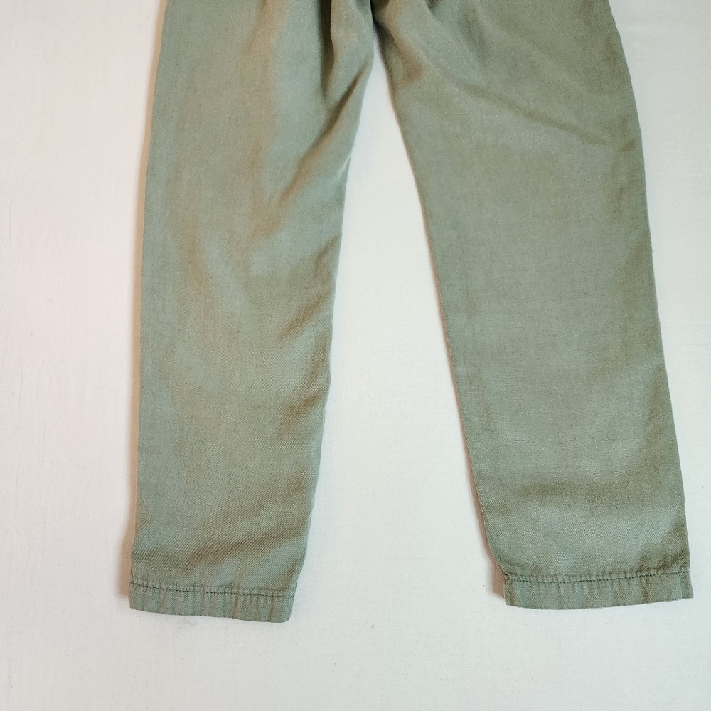 AG Adriano Goldschmied The Evan relaxed pleated trousers green crop cropped 25 - Picture 7 of 14